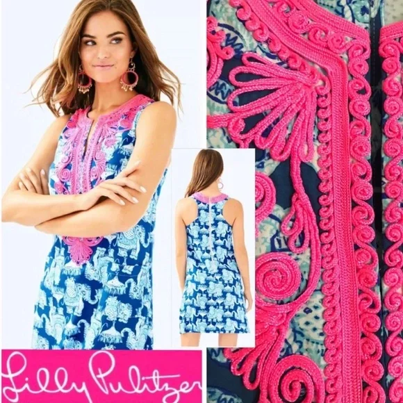NWOT Lilly Pulitzer Carlotta Stretch Shift Dress Joy Ride - Size 00 - Picture 2 of 7
